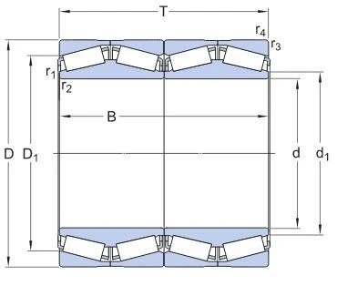 BT4-8108 E/C625 Tapered Roller Bearings, Four-row, TQO Design